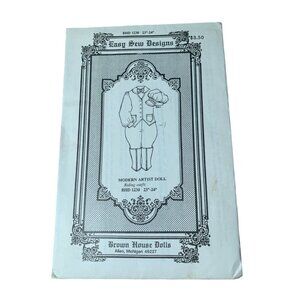 Easy Sew Designs Doll Clothing Pattern BHD 555 21"-22" By Brown House Dolls 1970